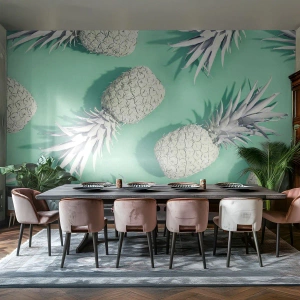 Self-Adhesive Photo Wallpaper Deluxe Sticker - It Combines Well with Mint - Abstraction, Pineapple, Piece - 500x350 cm