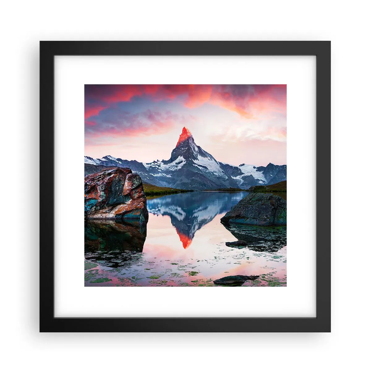Poster in black frame - Heart of the Mountains Is Hot - 30x30 cm