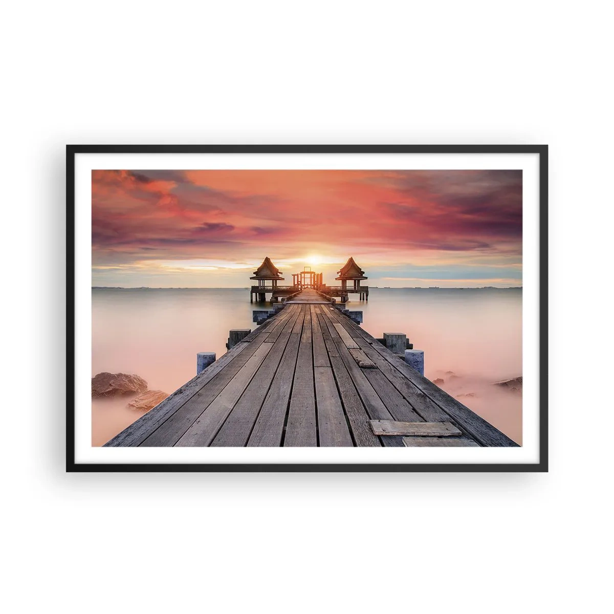 Poster in black frame - Sunset on the East - 91x61 cm