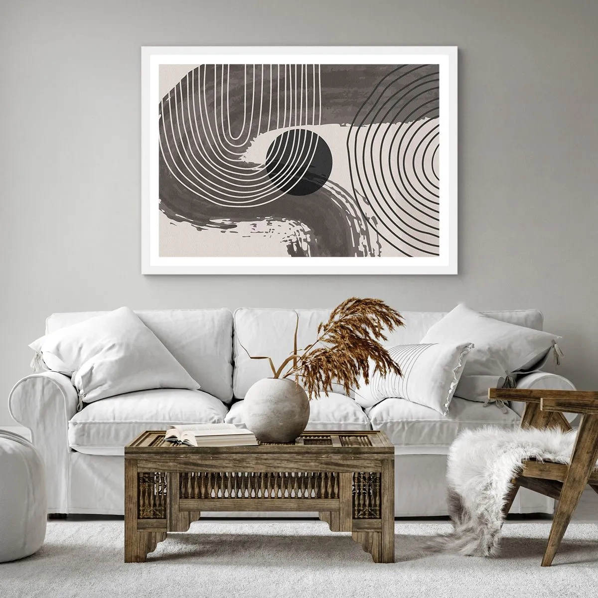 Poster in white frmae - Oval Wins - 30x30 cm