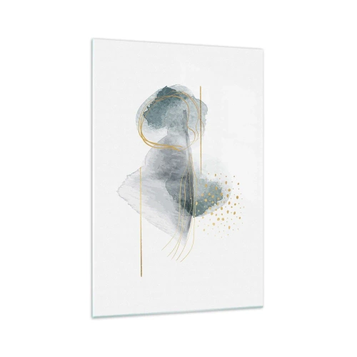 Glass picture - On the Relationships of Grey and Gold - 70x100 cm