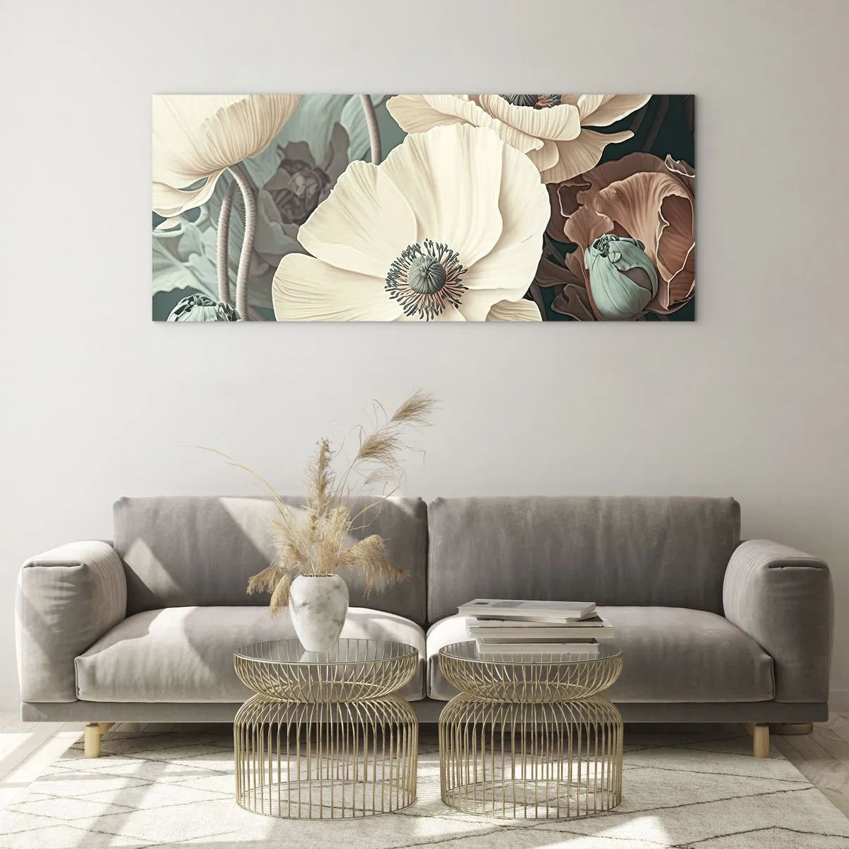 Glass picture - Whisper of the Poppies - 90x30 cm