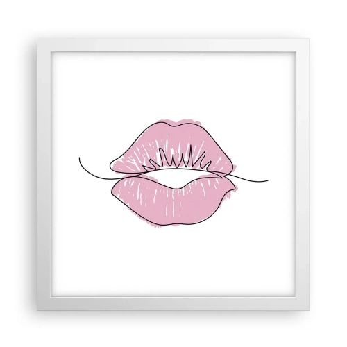 Poster in white frmae - Ready for a Kiss? - 30x30 cm