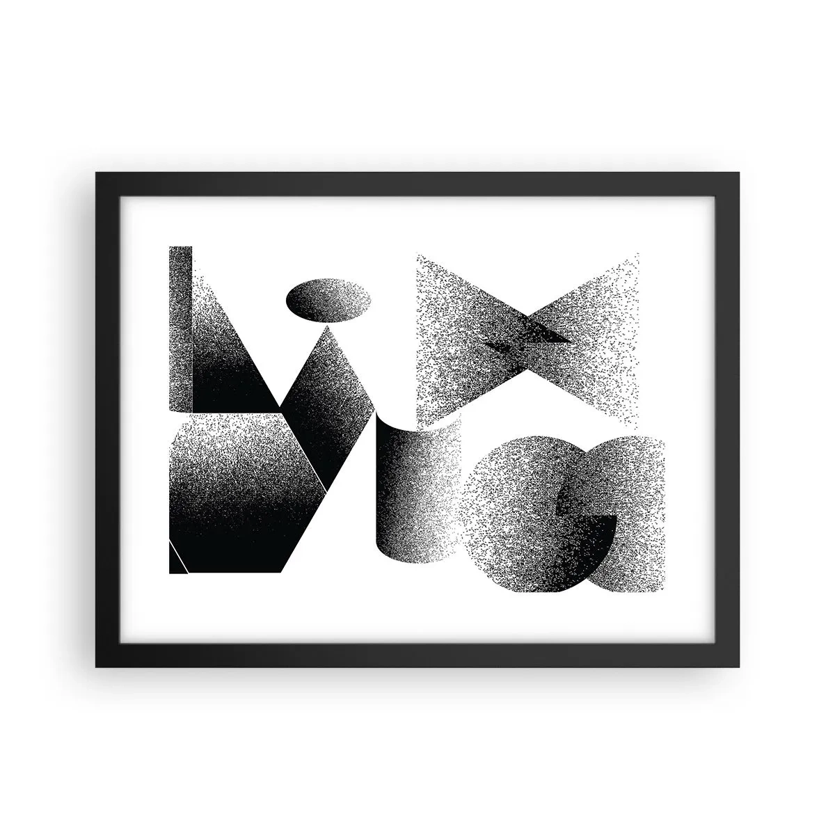 Poster in black frame - Angles and Ovals - 40x30 cm