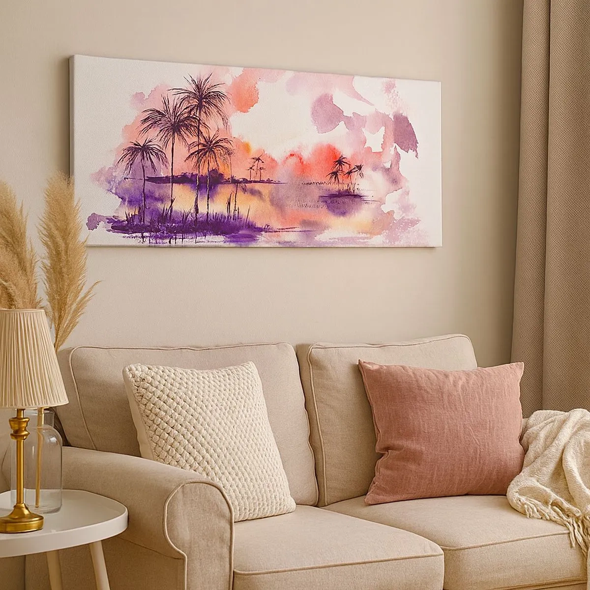 Canvas picture - Peace of Tropics in Red - 100x40 cm