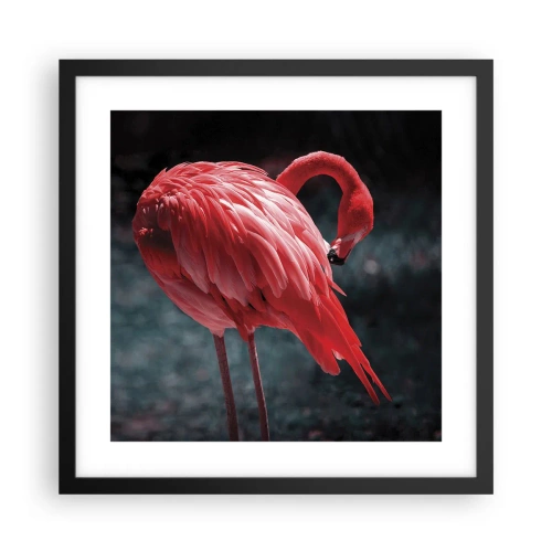 Poster in black frame - Crimson Poem of Nature - 40x40 cm