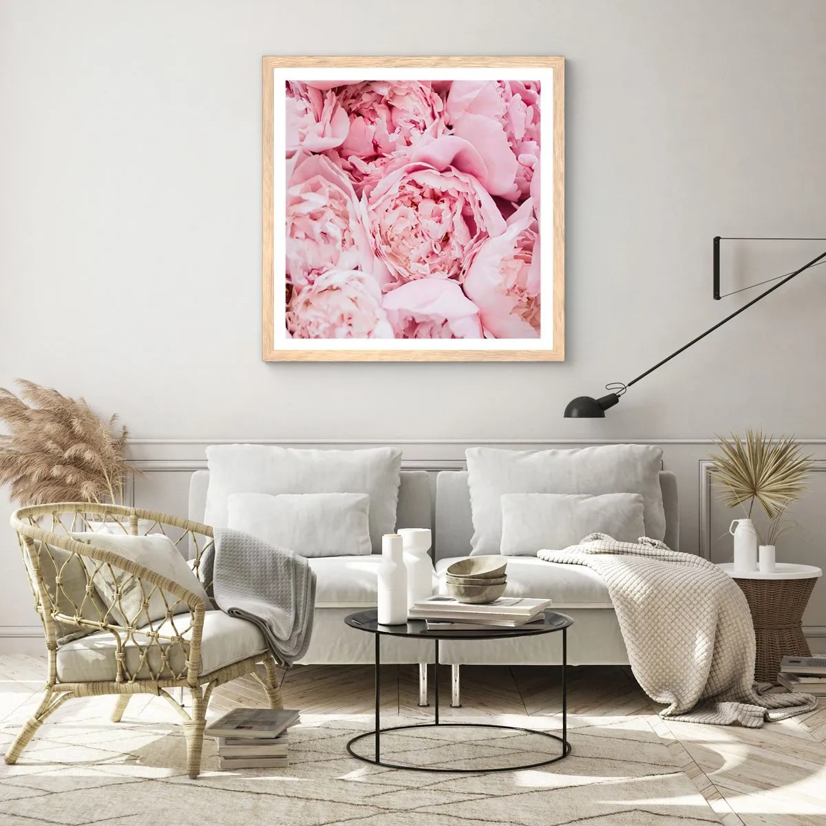 Poster in light oak frame - Cuddly and Fragrant - 60x60 cm