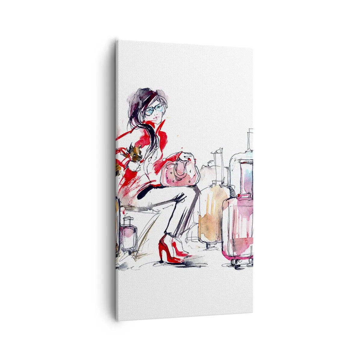 Canvas picture - Let's Sit down before Travel - 55x100 cm