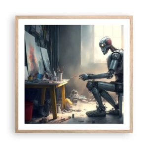 Poster in light oak frame - Act of Creation - 60x60 cm