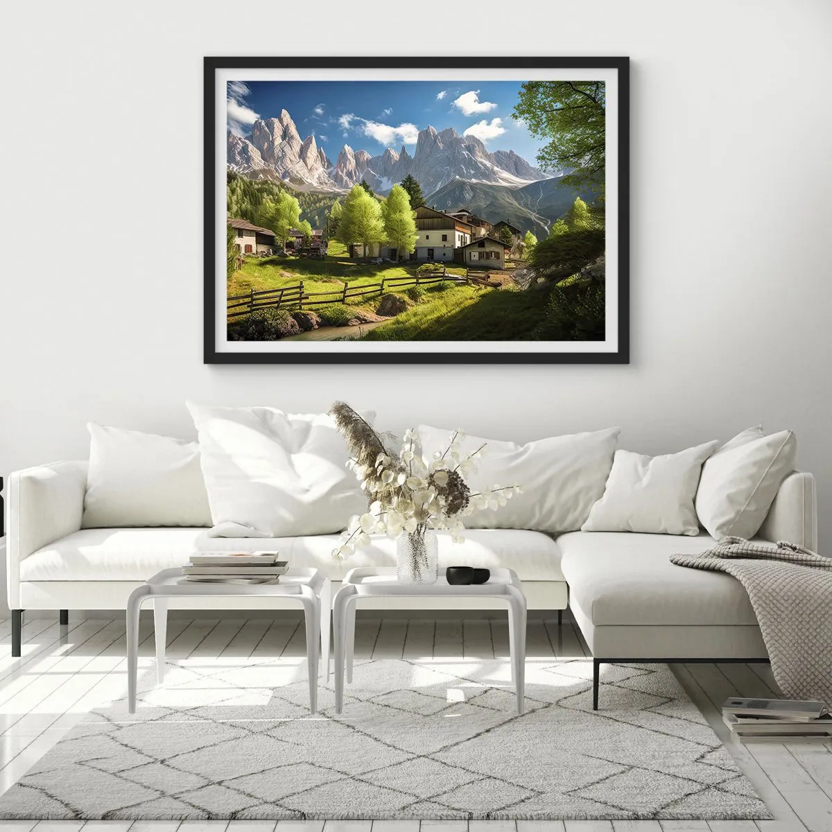 Poster in black frame - Alpine Idyll - 70x50 cm