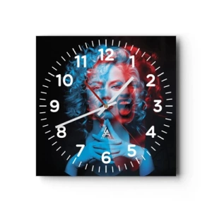 Wall clock - Clock on glass - Alter Ego - 40x40 cm