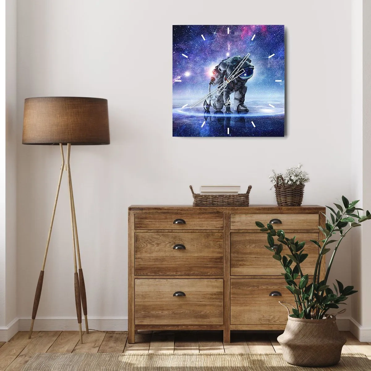 Wall clock - Clock on glass - Starry Night above Me - 30x30 cm