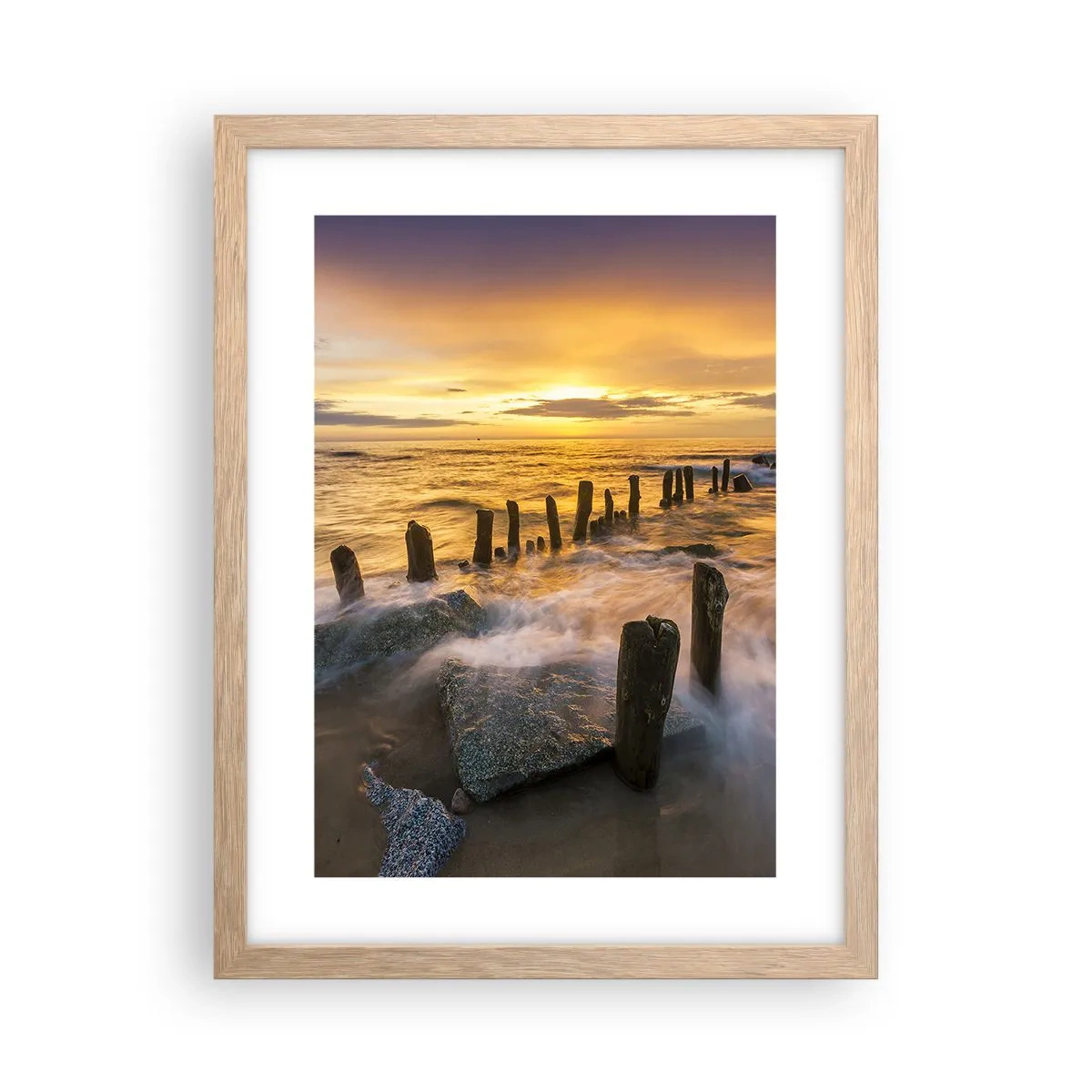 Poster in light oak frame - Raw Beauty of the Baltic Sea - 30x40 cm