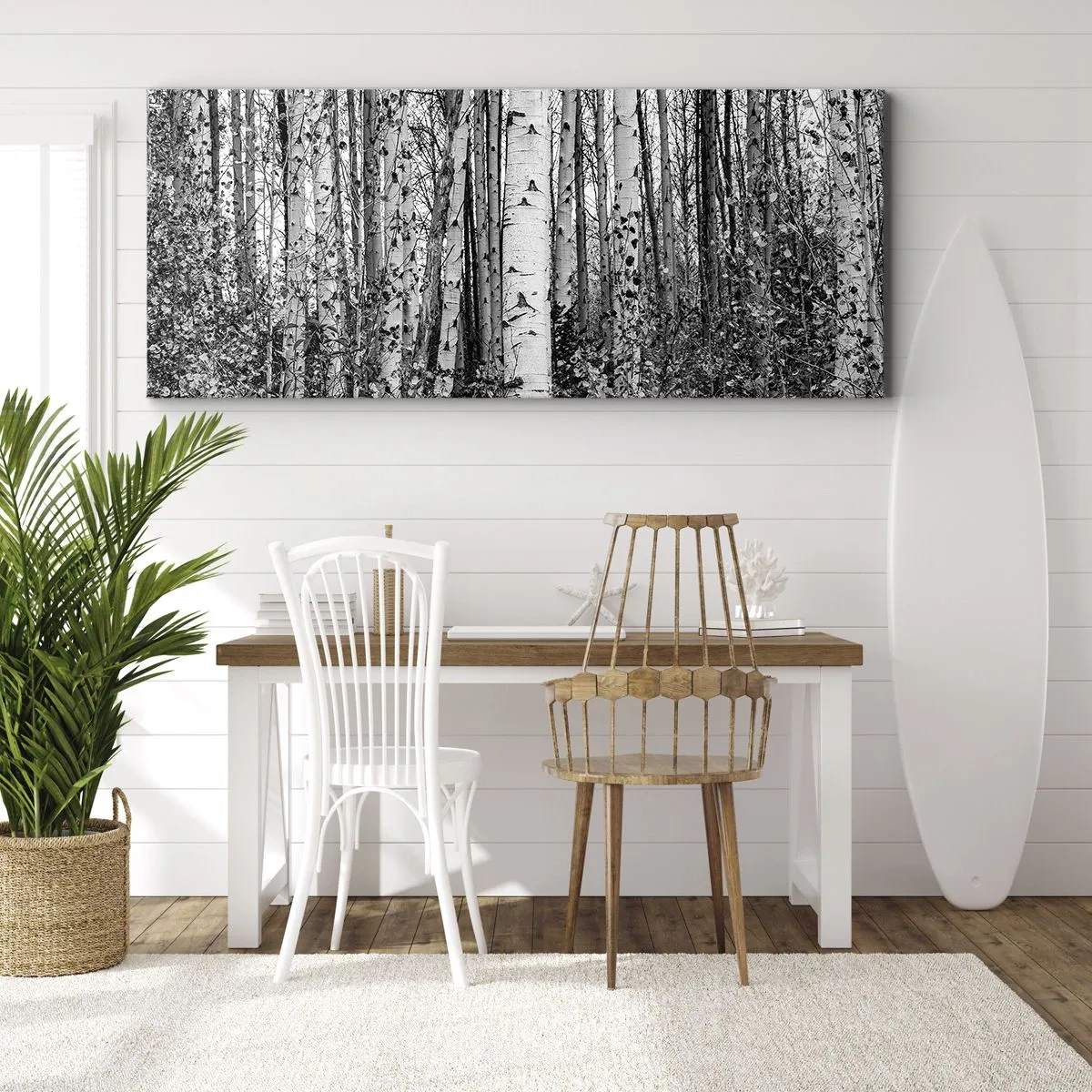 Canvas picture - Birch Colonnade - 100x40 cm