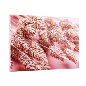 Glass picture - Flowery Cascade in Pink - 100x70 cm