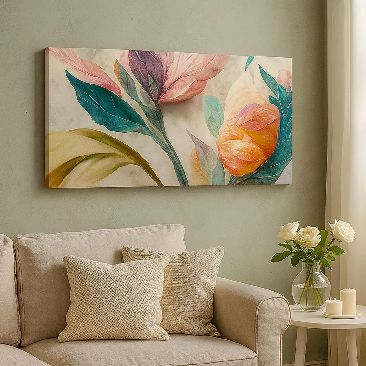 Canvas picture - Flowers of Southern Islands - 100x40 cm