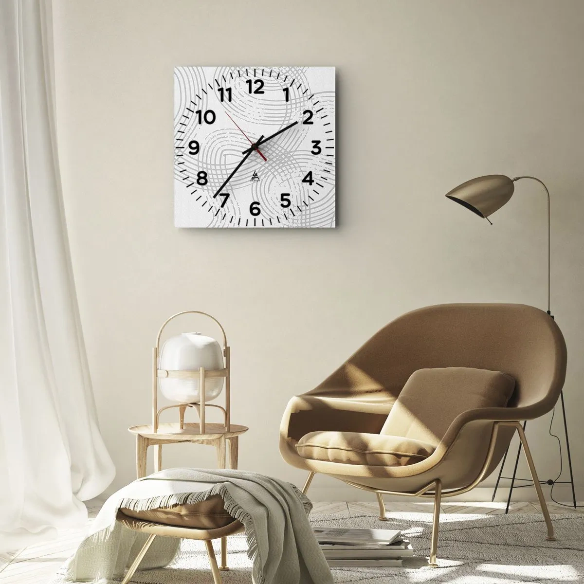 Wall clock - Clock on glass - No Straight Line - 30x30 cm
