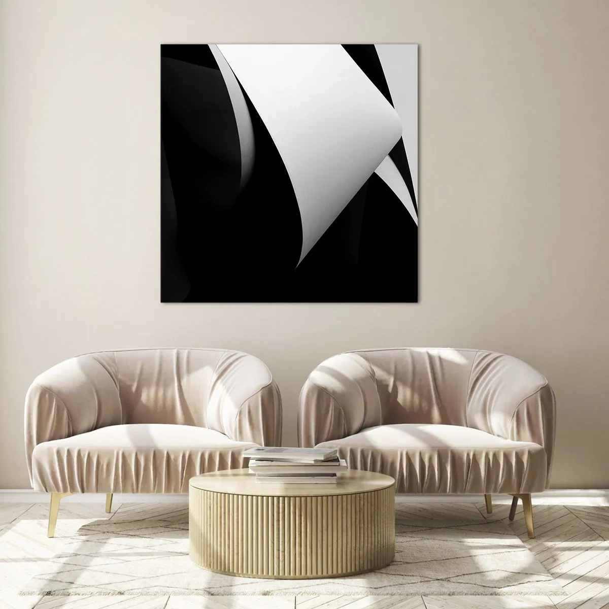 Glass picture - Planes of Light Emerging from the Shadow - 50x50 cm