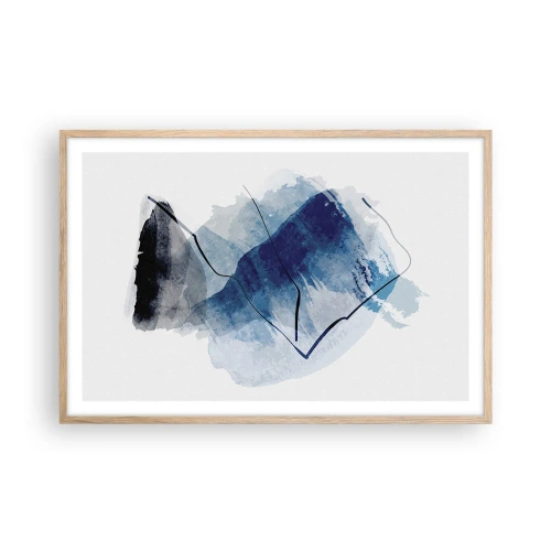 Poster in light oak frame - Ice Mountain - 91x61 cm