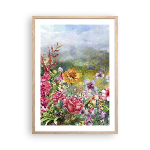 Poster in light oak frame - Garden which Went Crazy - 50x70 cm