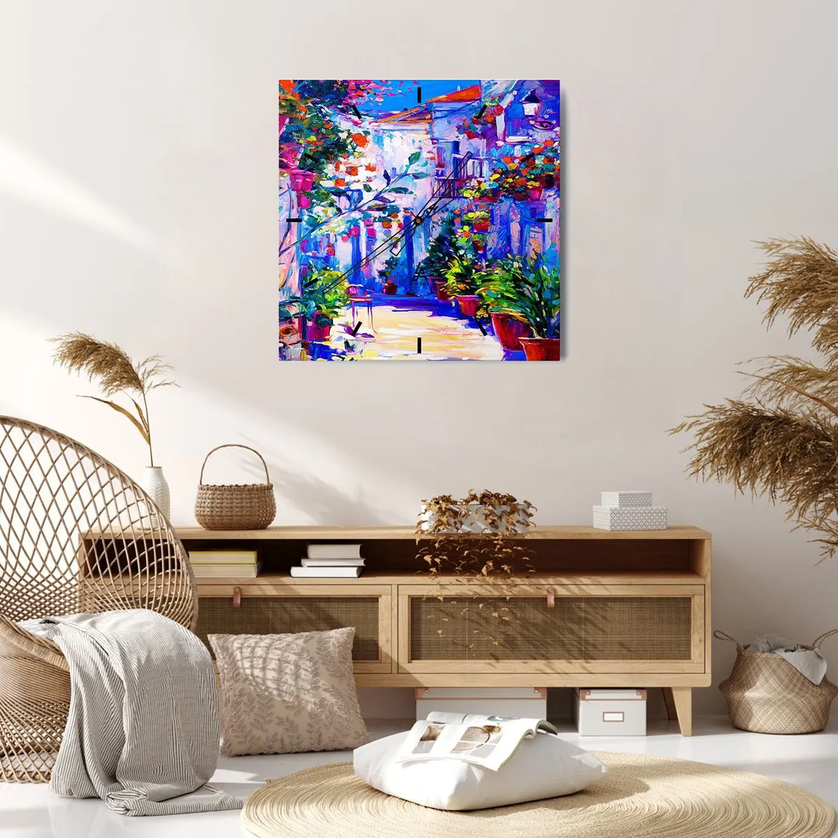 Wall clock - Clock on glass - Impression - Italian Alley - 30x30 cm