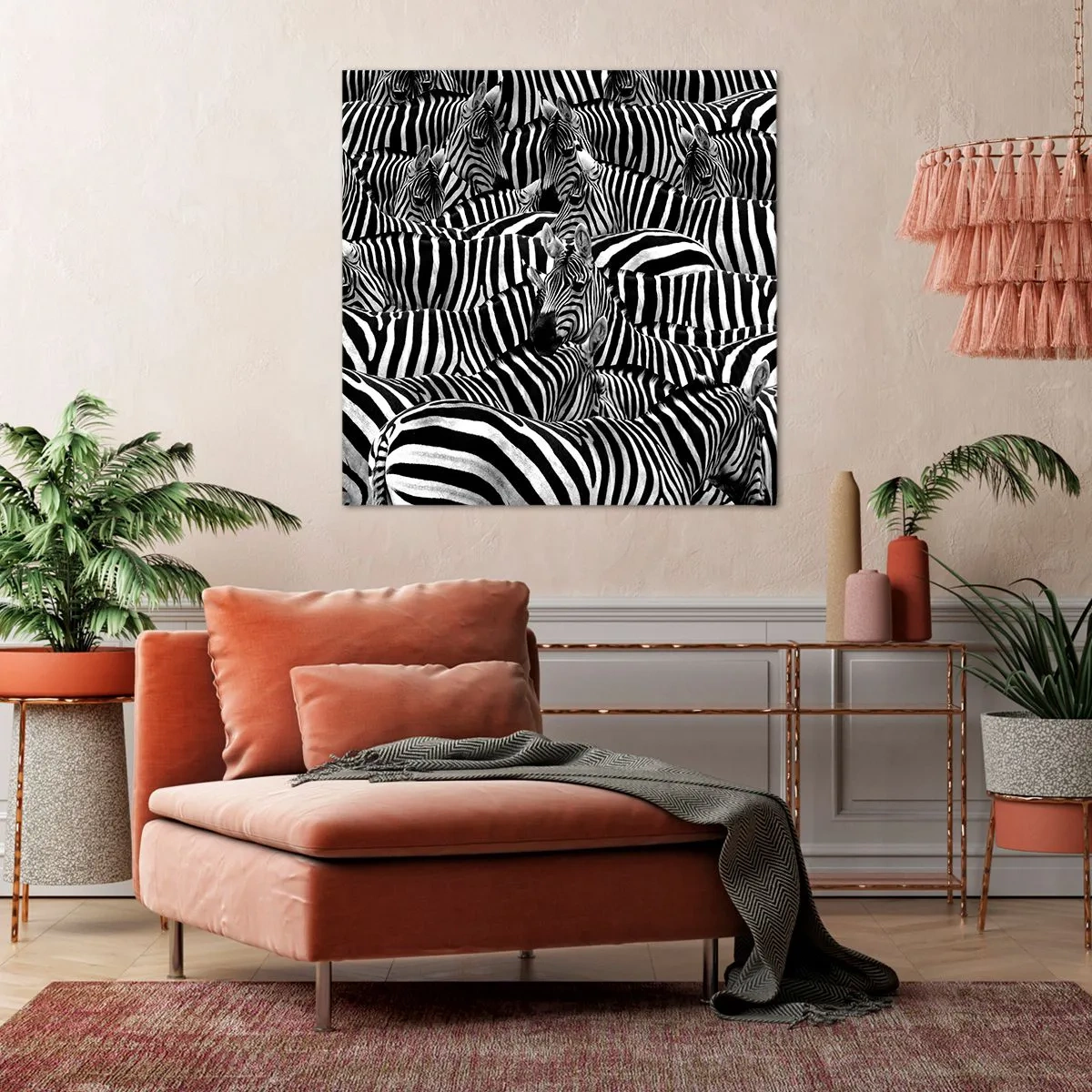 Canvas picture - Striped Group Portrait  - 60x60 cm