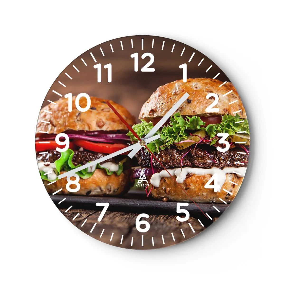 Wall clock - Clock on glass - American Dream - 30x30 cm