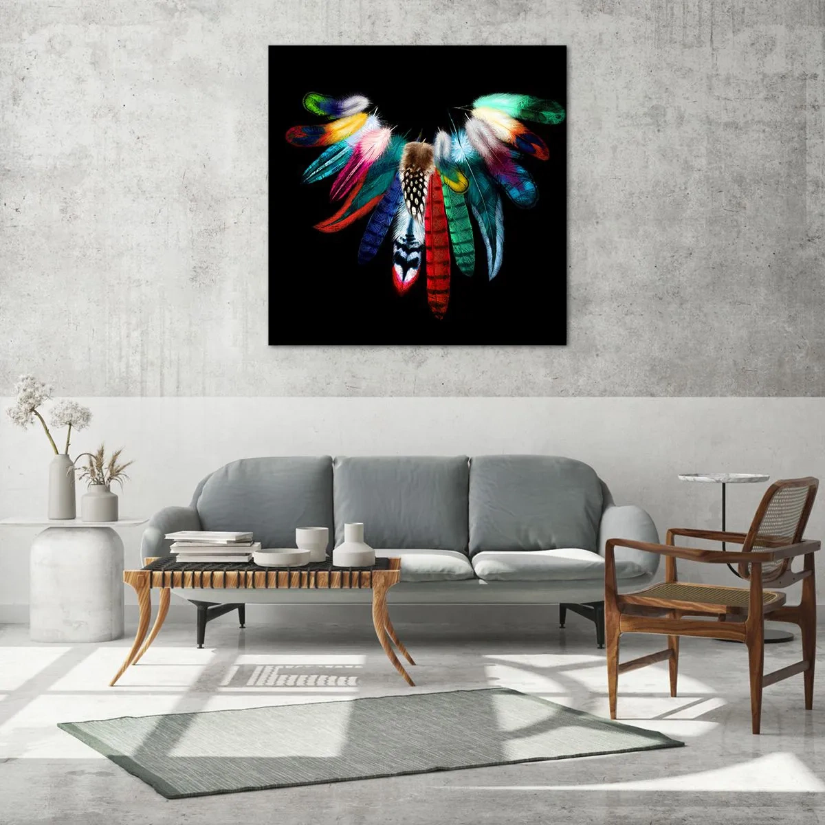 Glass picture - Indian Necklace - 40x40 cm