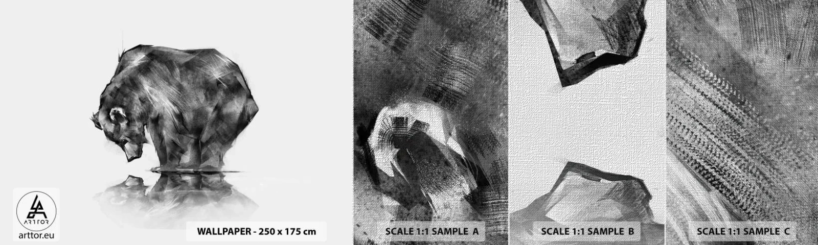 Photo Wallpaper Sample Premium Canvas - Nice to See Someone Close - Abstraction, Polar bear, Nature - 100x30 cm