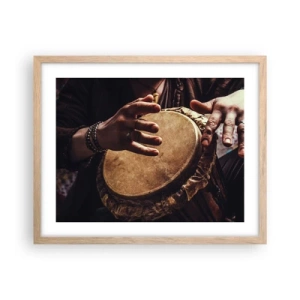 Poster in light oak frame - In the Rhythm of the Heart - 50x40 cm