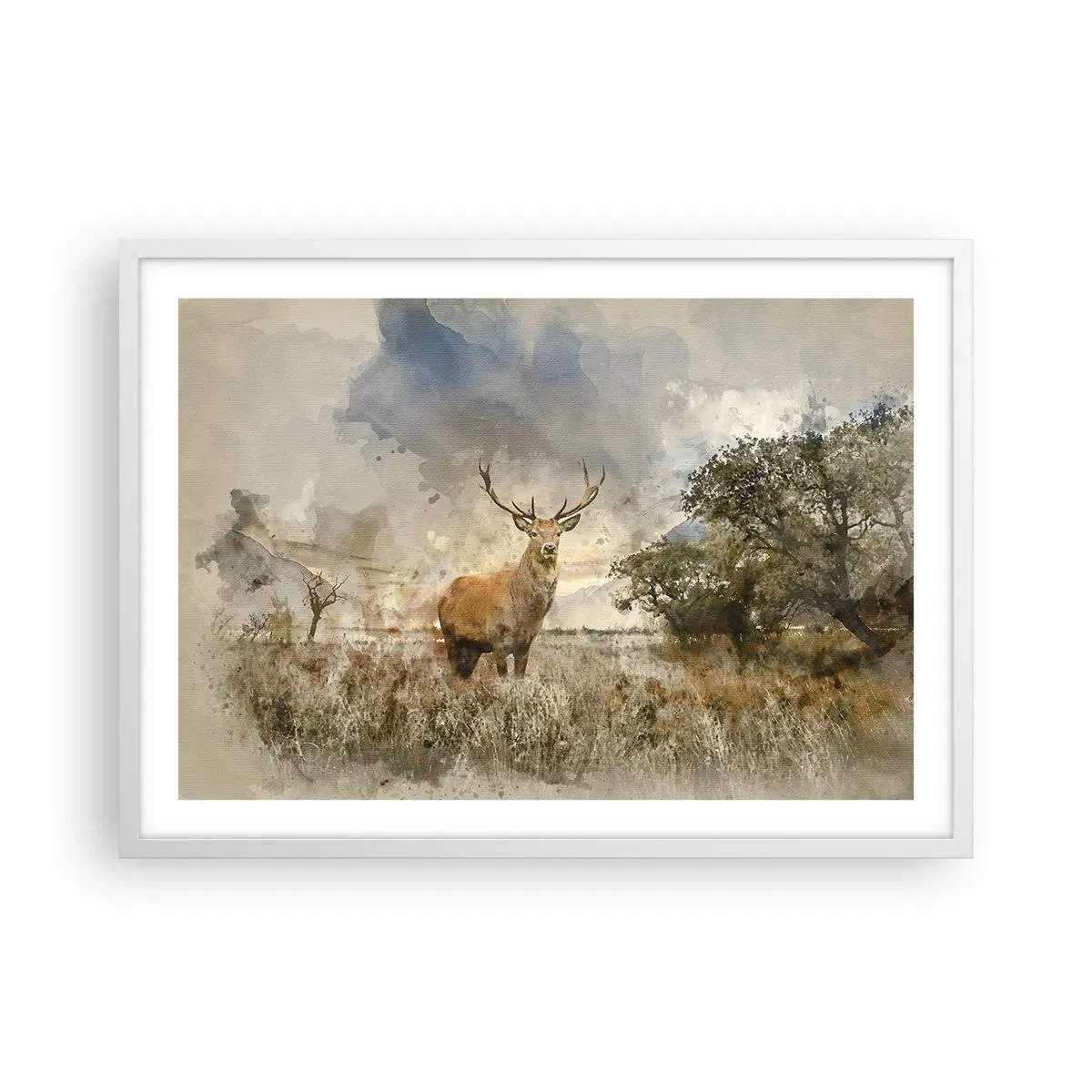 Poster in white frmae - Dignity - Strength - Majesty - 70x50 cm