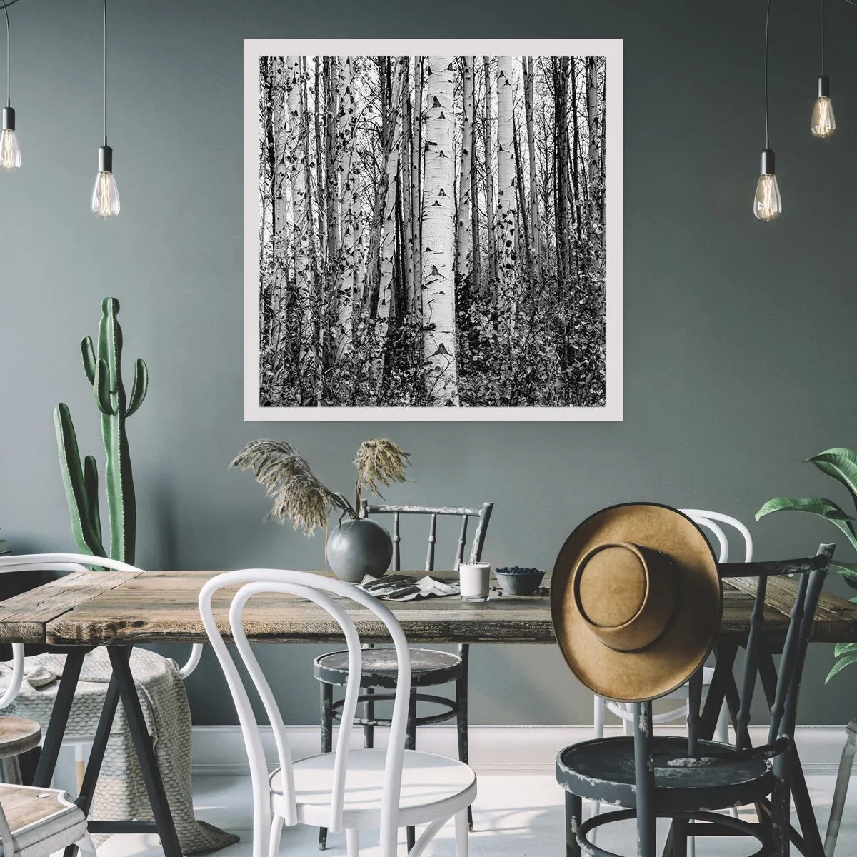 Poster - Birch Colonnade - 40x40 cm