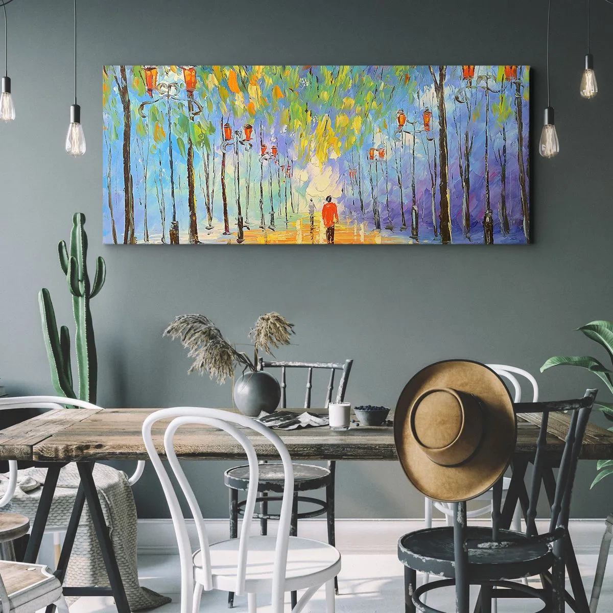 Canvas picture - Night Rain Song - 90x30 cm
