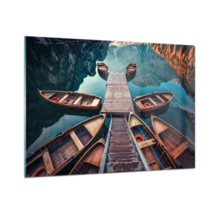 Glass picture - Waiting at the Harbour - 100x70 cm