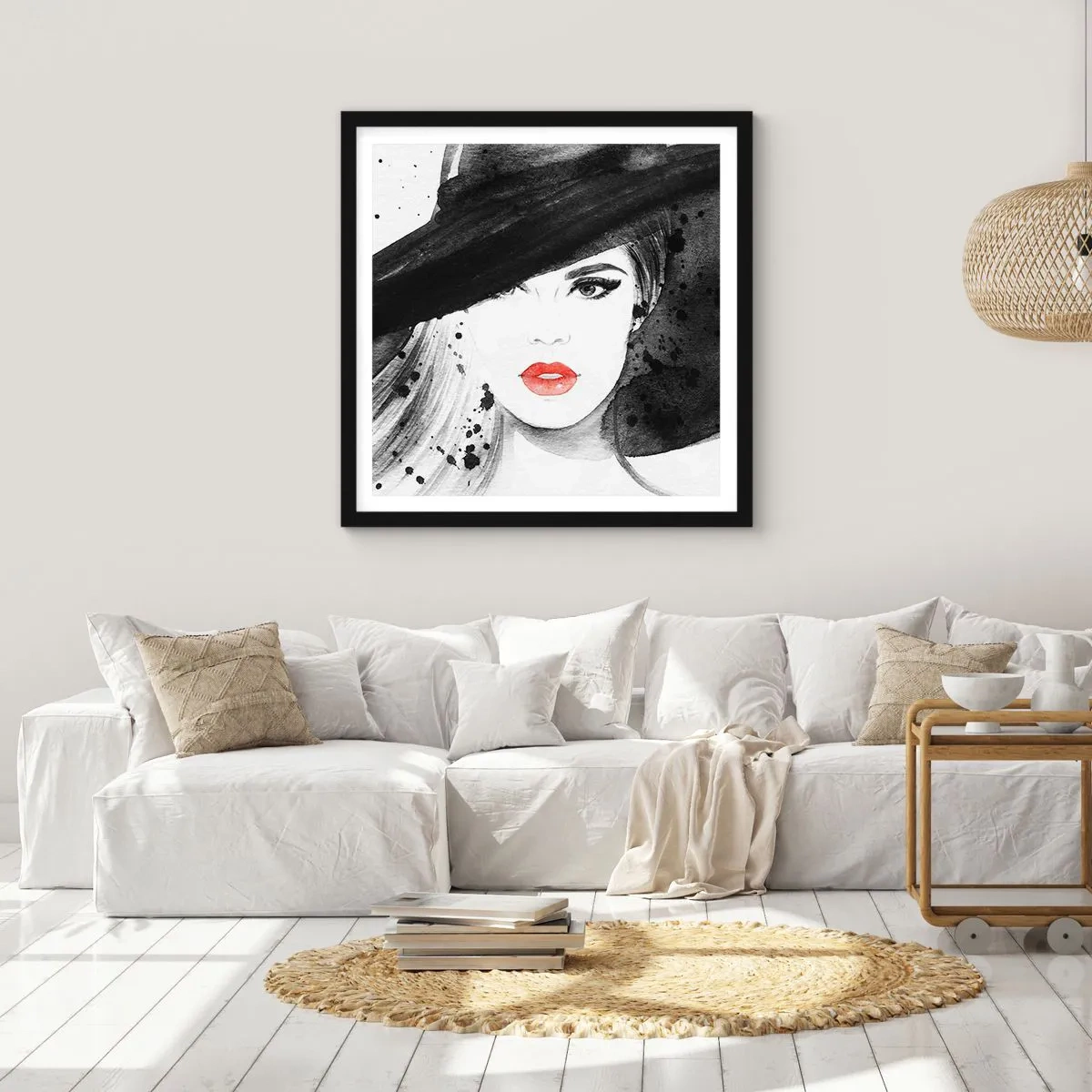 Poster in black frame - Lady in Black - 30x30 cm