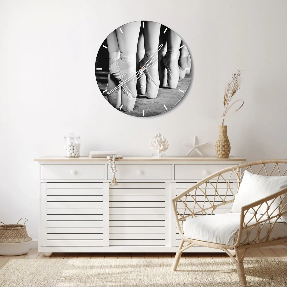 Wall clock - Clock on glass - Together, Lightly - 40x40 cm