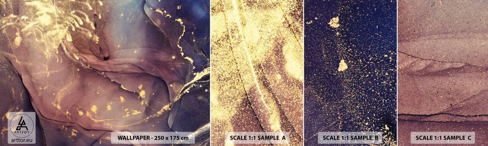 Photo Wallpaper Sample Self-Adhesive Deluxe Sticker - Matter and Spirit - Abstraction, Piece, Modern Pattern - 100x30 cm