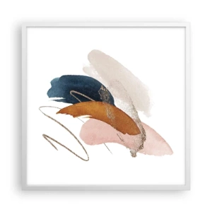 Poster in white frmae - Composition with Wings - 60x60 cm