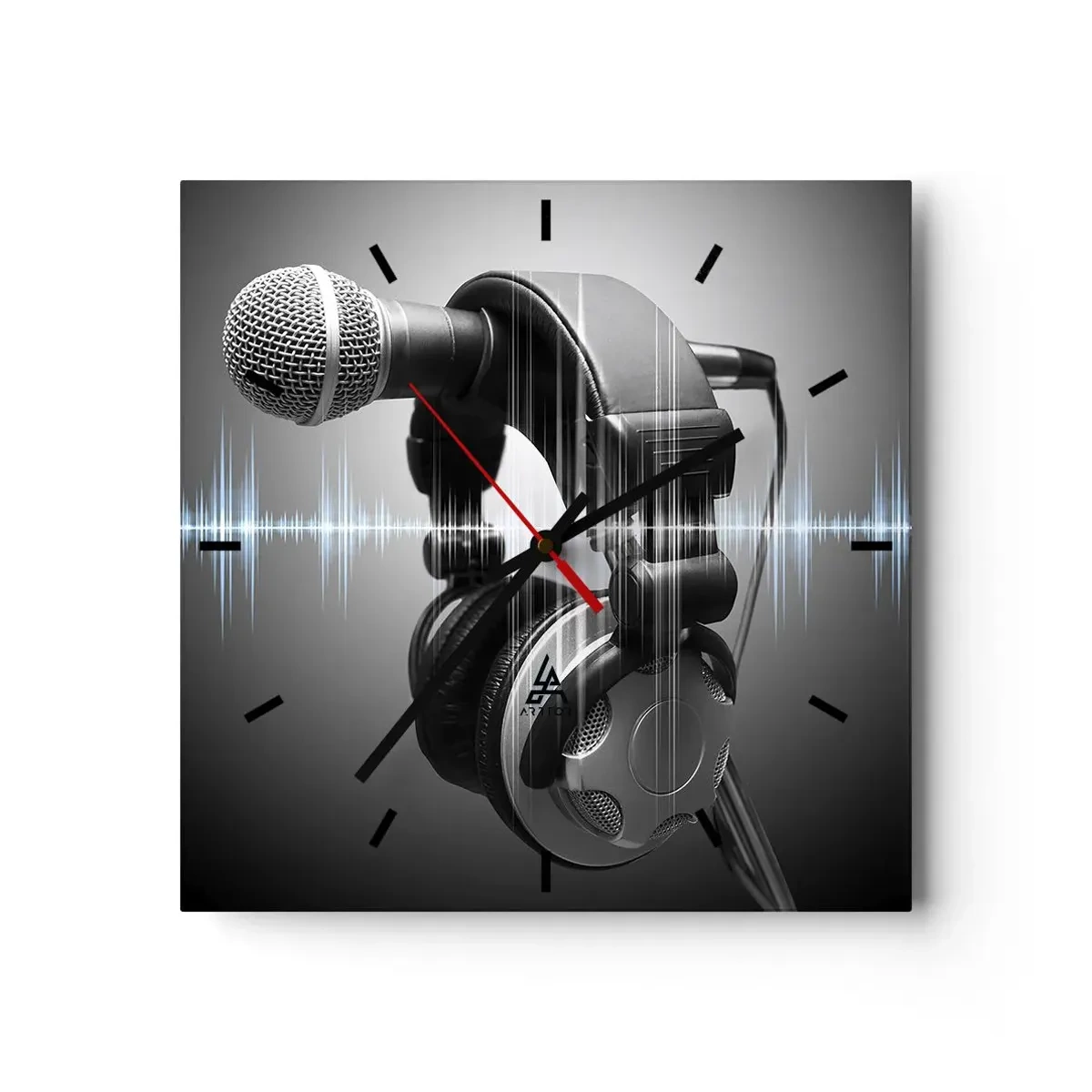 Wall clock - Clock on glass - You Can Still Hear the Singing - 30x30 cm
