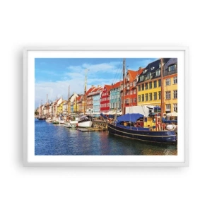 Poster in white frmae - Joyful Coast - 70x50 cm