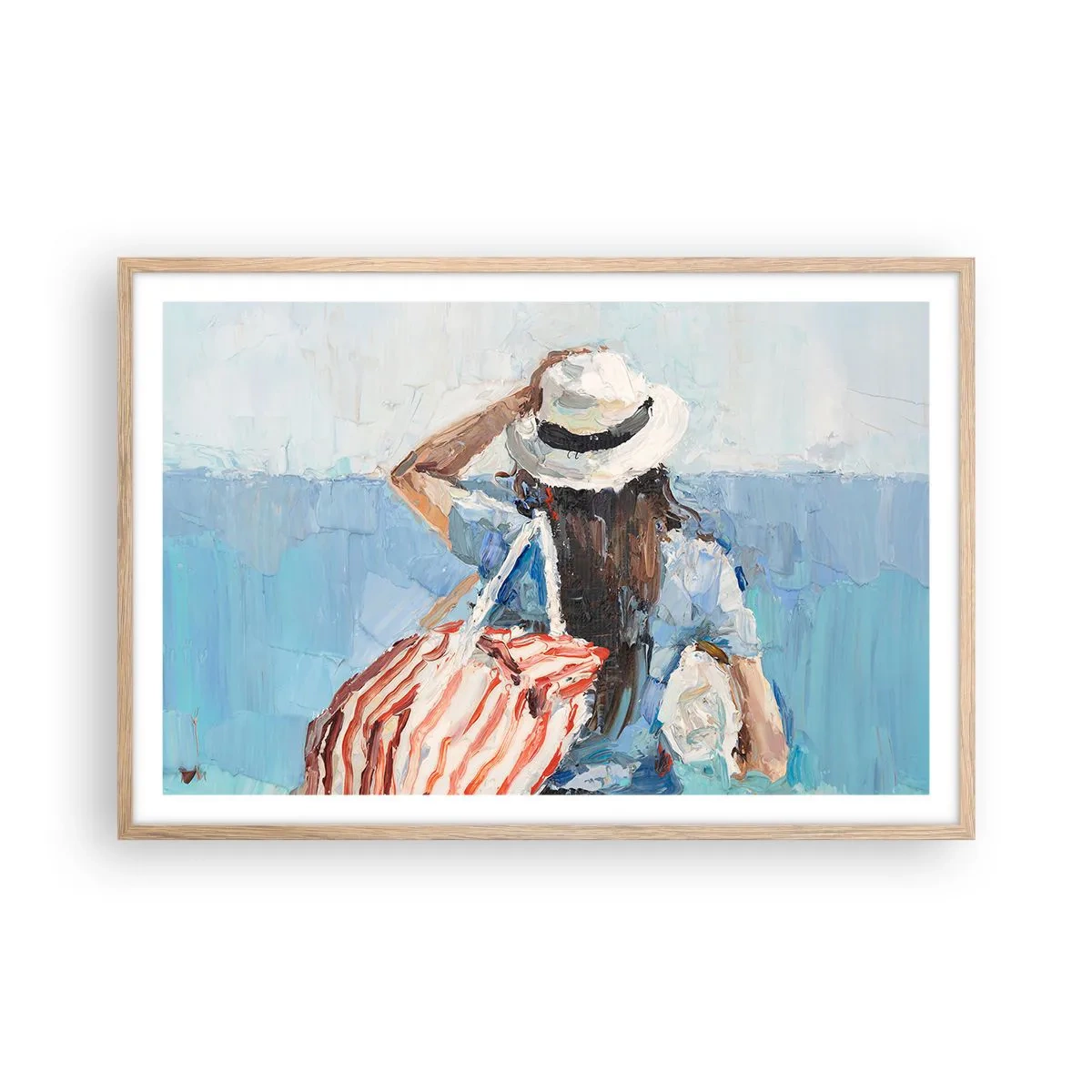 Poster in light oak frame - Welcome to Holiday - 91x61 cm