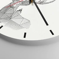 Clock face with lines