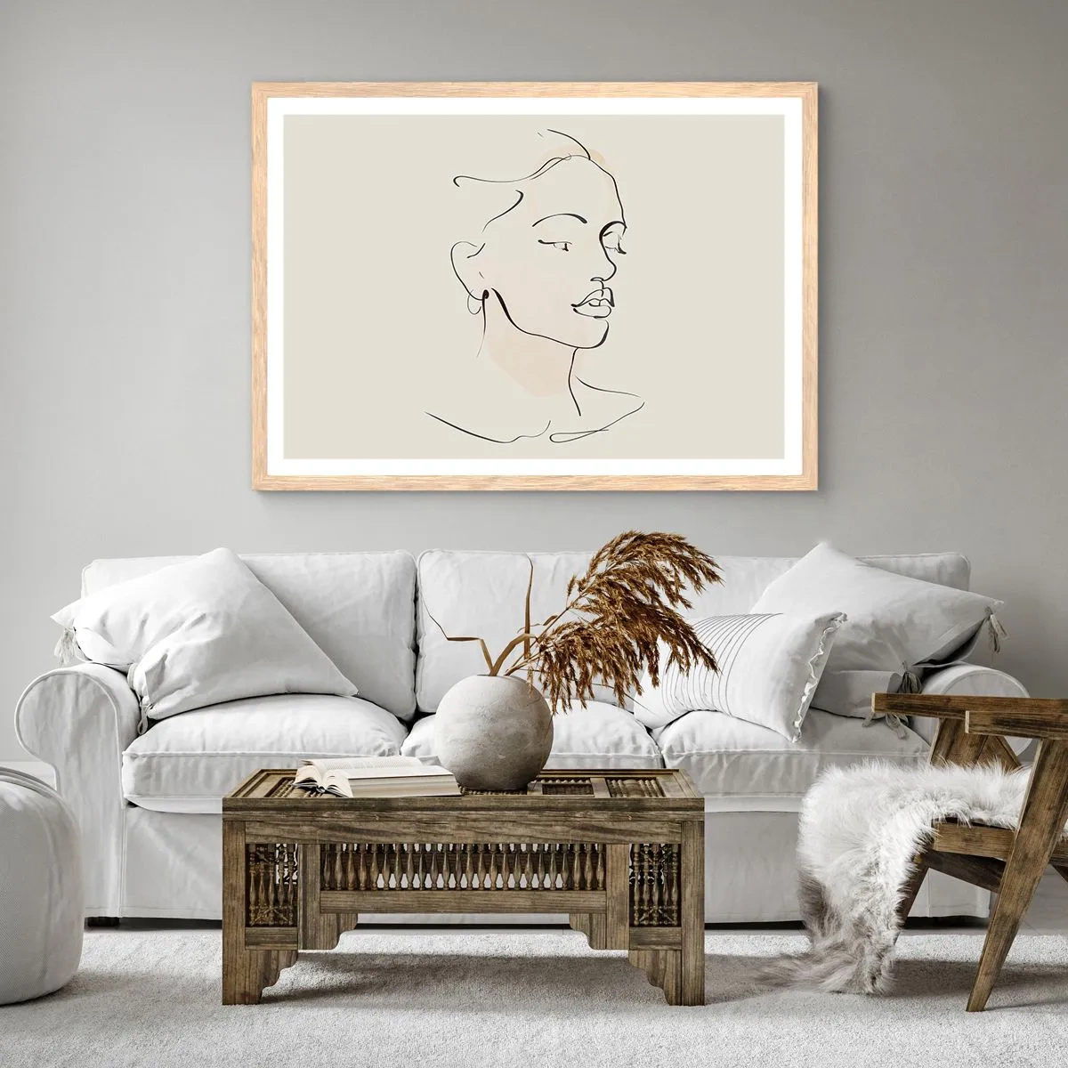 Poster in light oak frame - With a Decisive Line - 50x40 cm