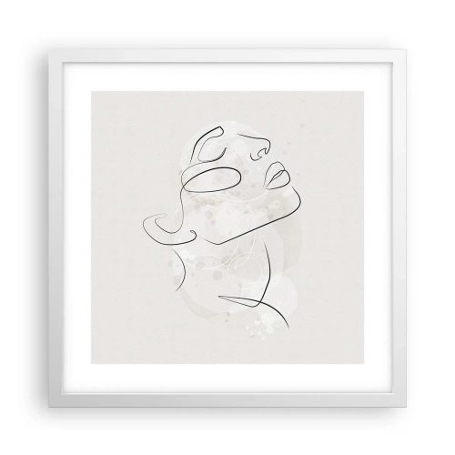 Poster in white frmae - Outline of Happiness - 40x40 cm