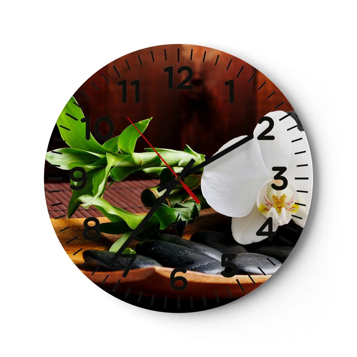 Wall clock - Clock on glass - Let Nature Touch You - 30x30 cm