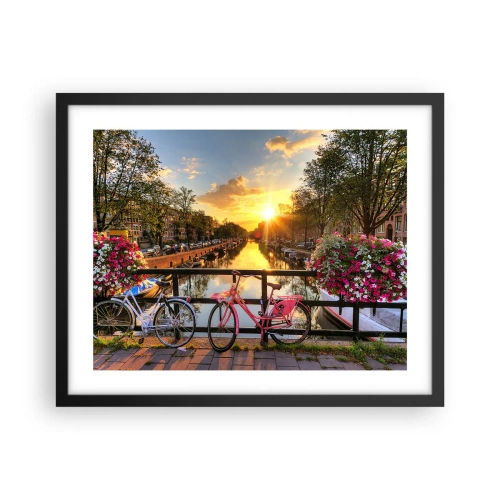 Poster in black frame - Spring Morning in Amsterdam - 50x40 cm