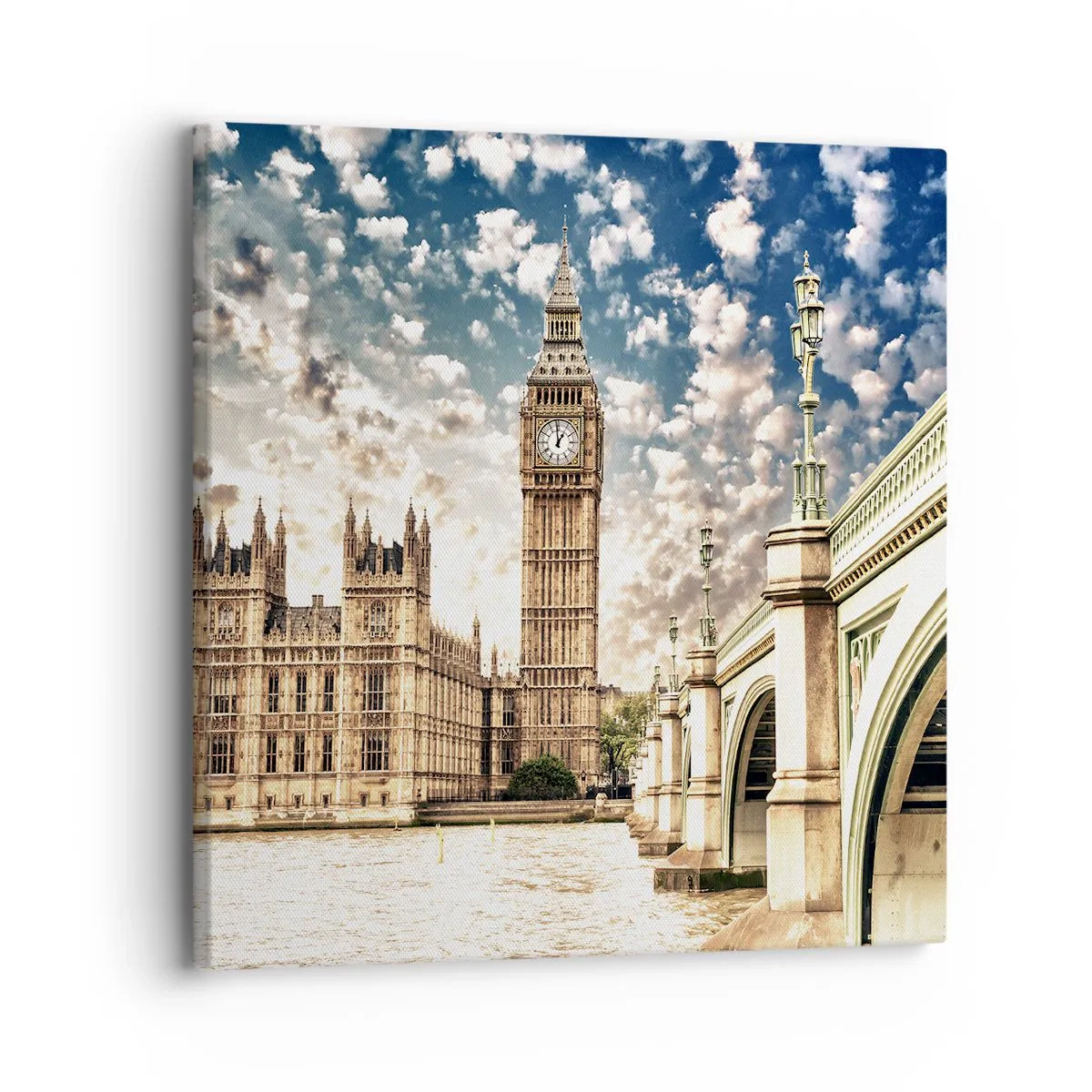 Canvas picture - Clouds over the Thames - 30x30 cm
