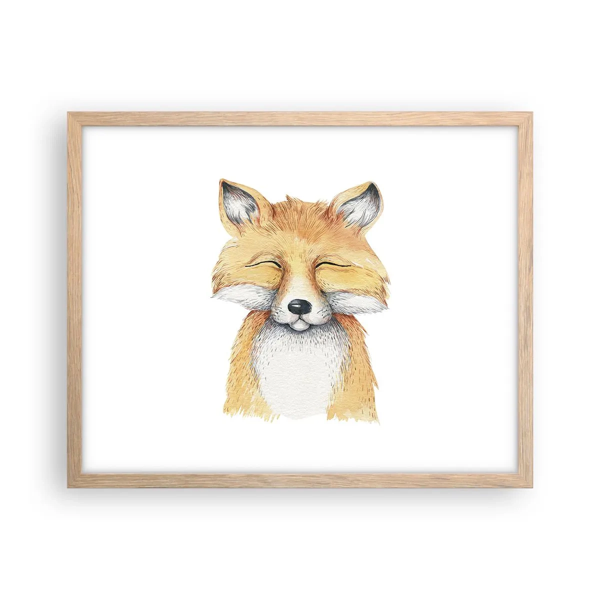 Poster in light oak frame - Fox Moods - 50x40 cm