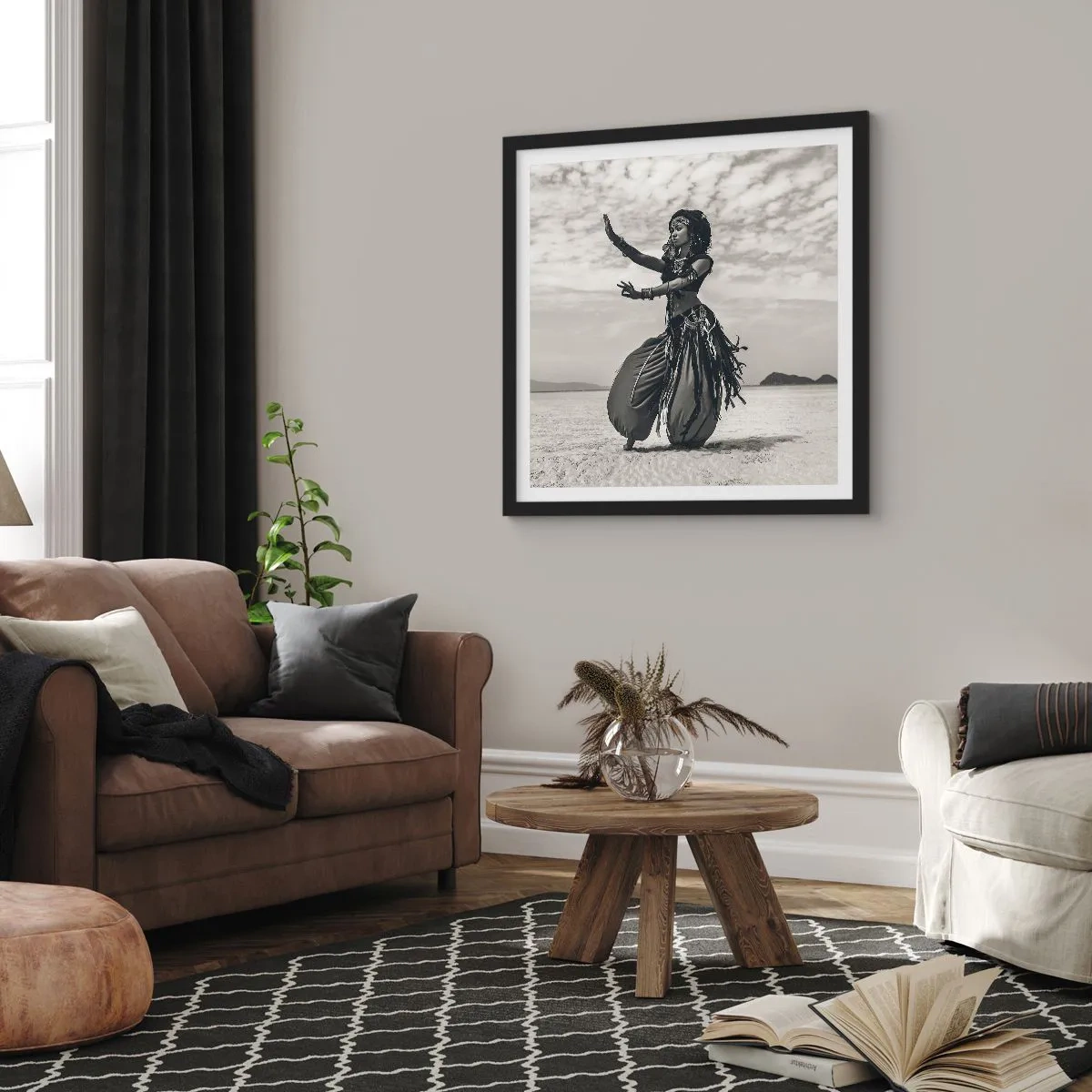 Poster in black frame - Dance of Southern Islands - 60x60 cm