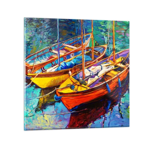 Glass picture - On Water Thick with Colours - 50x50 cm